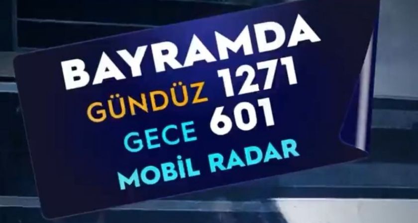 Bayram Tatili Süresince Gündüz 1.271; Gece 601 Radarla Hız Denetimi Yapıldı